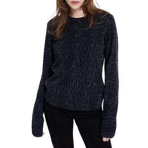 The Kooples Cheetah Leopard Dark Academia Cashmere Sweater
